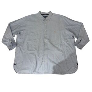 Ralph Lauren Button Down Shirt Mens 4XB Classic Fit Oxford Blue Casual Preppy‎